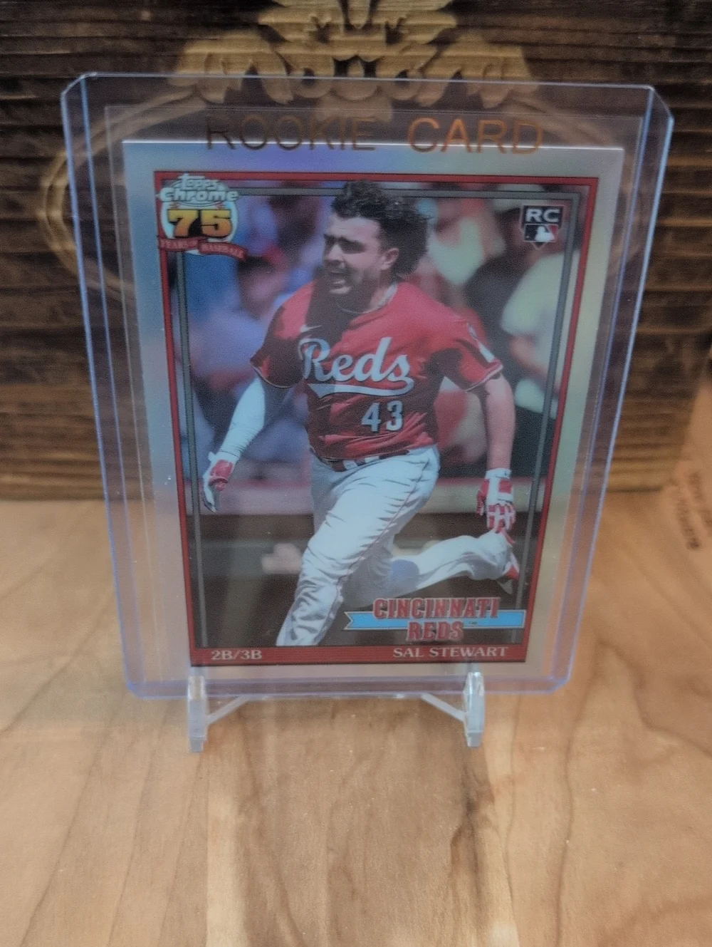 2026 Topps Chrome Sal Stewart 75th Anniversary Silver Refractor Rookie Card Reds